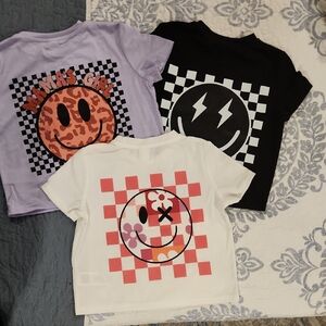 SHEIN Kids Short Sleeve Tees - Lavender, Black, and White